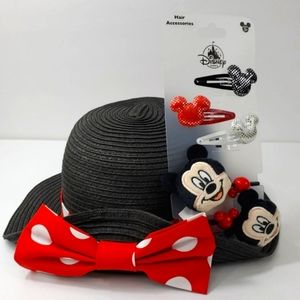 Disney Parks Minnie Mouse hat with hair accessories